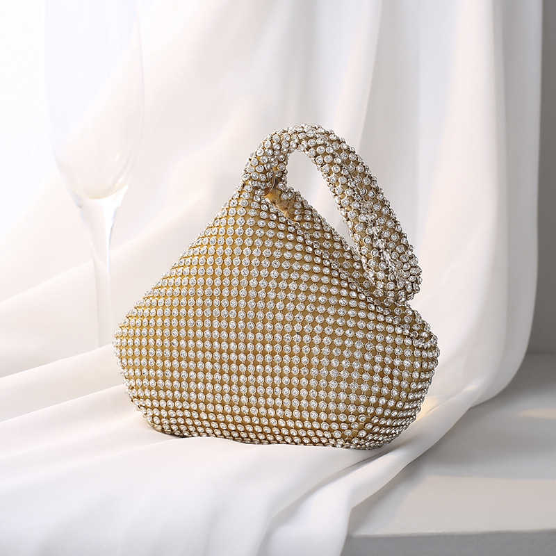 Dinner Bag Pure Handmade Rhinestone Clutch Bag Mine Evening Bag Hand-held Banquet Bag Womens Handbag Small 240920