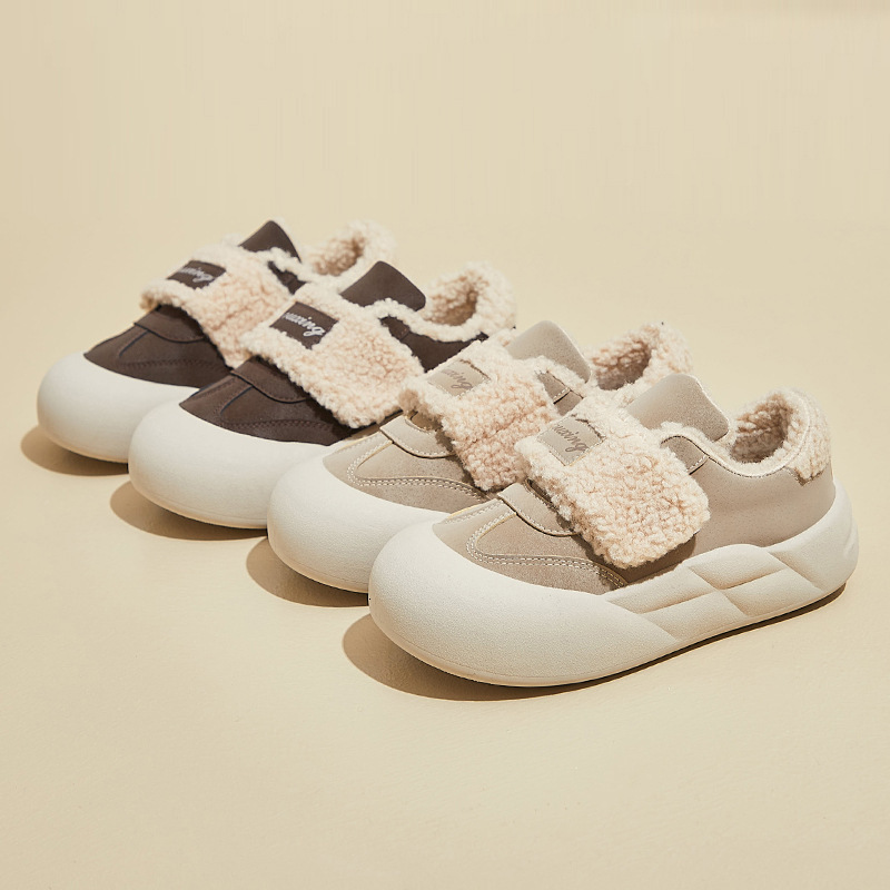 2024 Winter New Velvet Thick soled Board Shoes for Women, Small and Versatile, Thickened Warm Cotton Shoes, Snow Boots for Women G3512