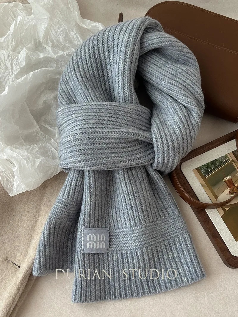 Korean version of Angora red soft waxy high appearance level knitted scarf with wool all matching solid color bib winte 241220