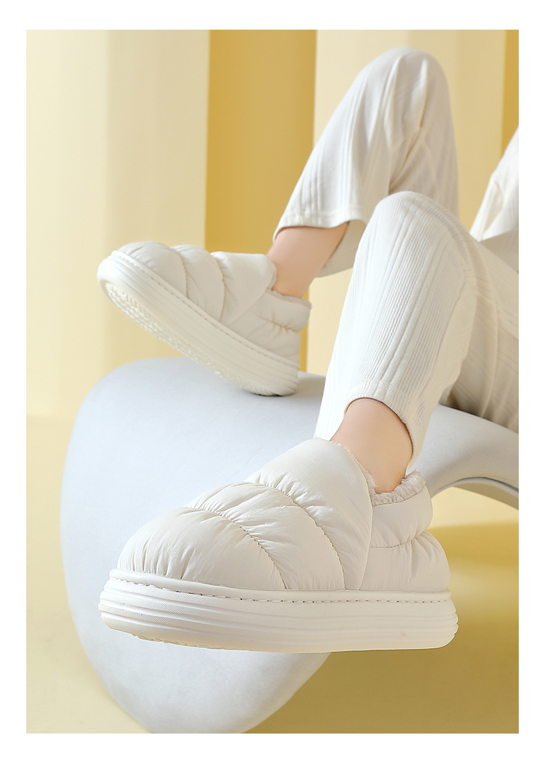 2025 winter new cotton slippers women bag with home thick soles plus cashmere warm cotton shoes men