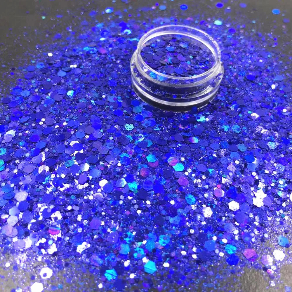 10gBag Iridescent Nail Art Glitter Sequins Holographic Laser GoldSilver Colorful Powder Sparkly Hexagon PET Safe y Flakes 241213