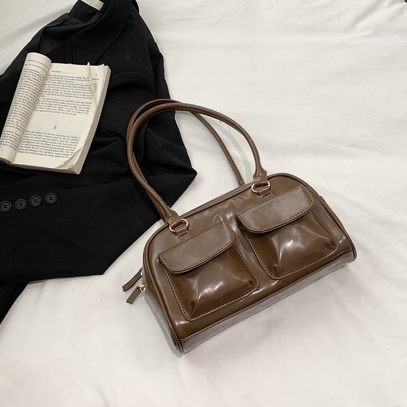 Ladies' New Designer Solid Color PU Large Capacity Shoulder Bag Fashionable Women's Bag