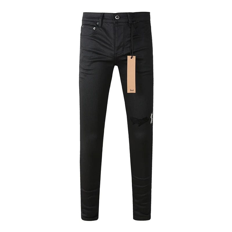 Mens Distressed Black Fashion High Street Skinny High Quality Ripped Jeans 241219