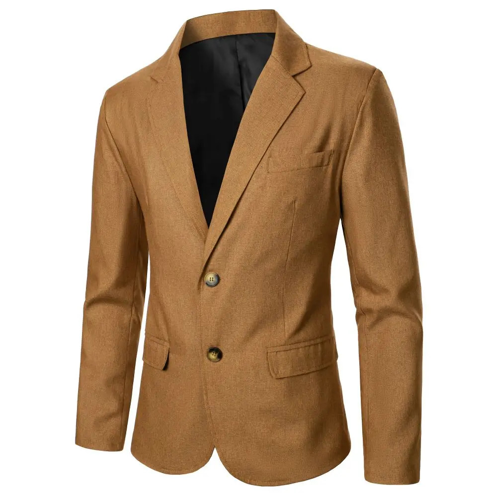 Mens Suit Jacket Solid Color Pockets Mens Top Business Casual Style Mens Wear Wedding Dinner Party Work Pub Prom Mens Coat 241220