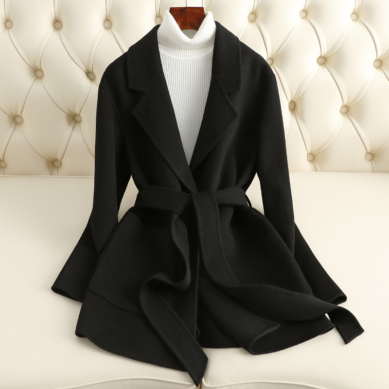 D5287 Autumn and winter new small double-faced cashmere coat for women short slim fit wool coat for women