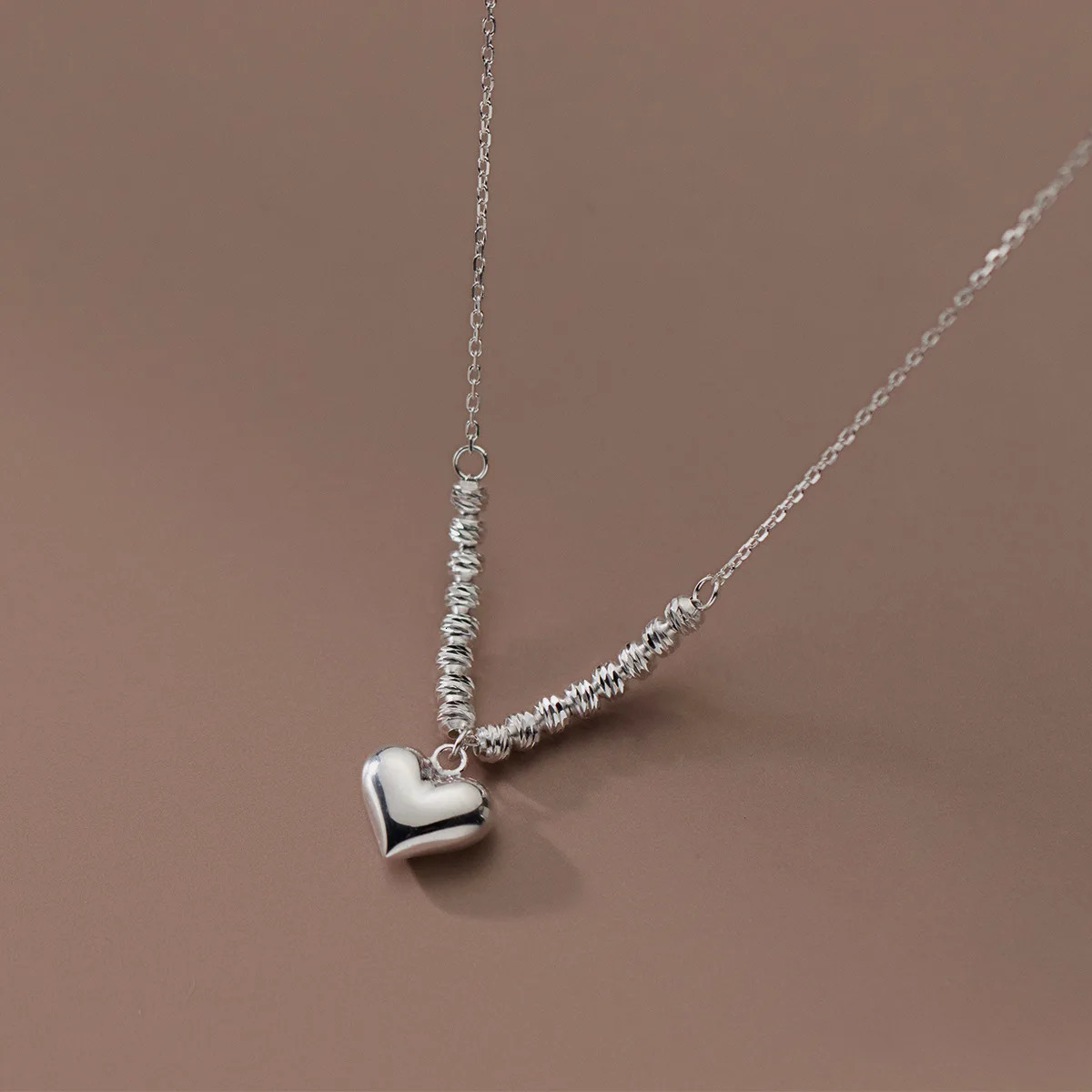 S925 Sterling Silver Classic Love Heart Choker Necklace Pendant for Women Beads Ball Silver Necklaces Wedding Party Jewelry Gift 241220