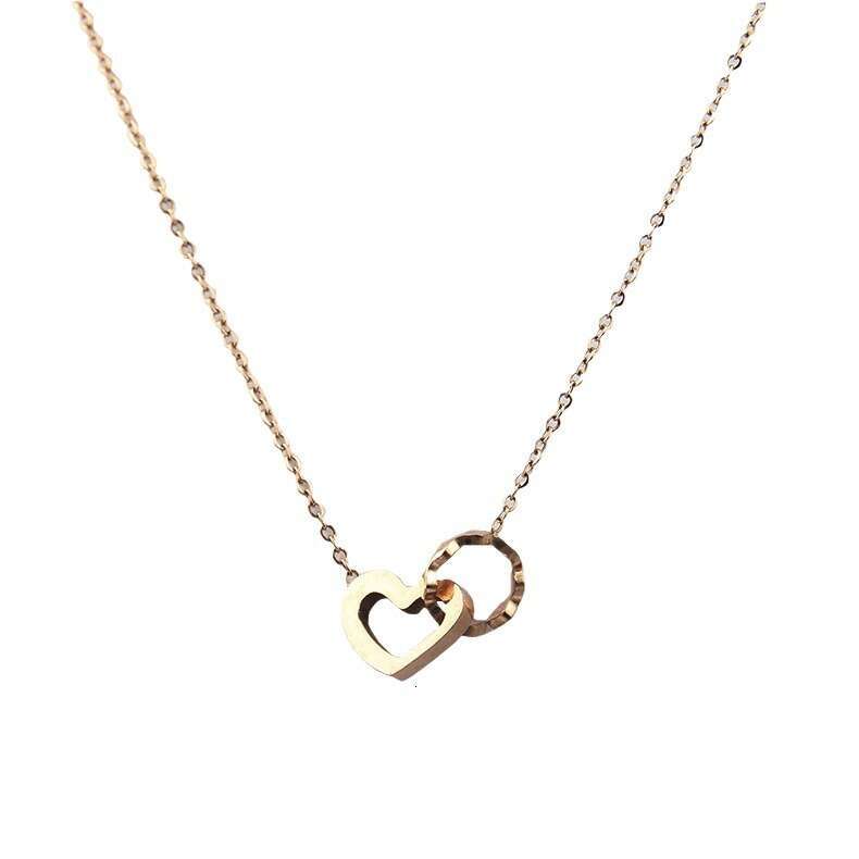 necklace collarbone chain titanium steel fashionable womens jewelry heartshaped pendant necklace