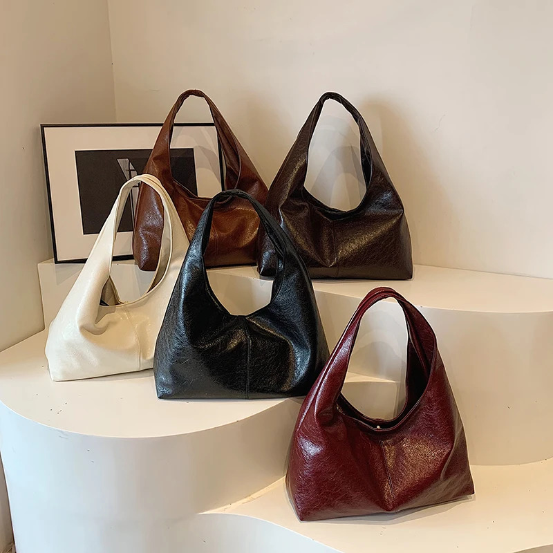 New Large PU Leather Hobo Underarm Bag for Women's Winter Women's Handbag 2025 New Designer Handbag and Wallet
