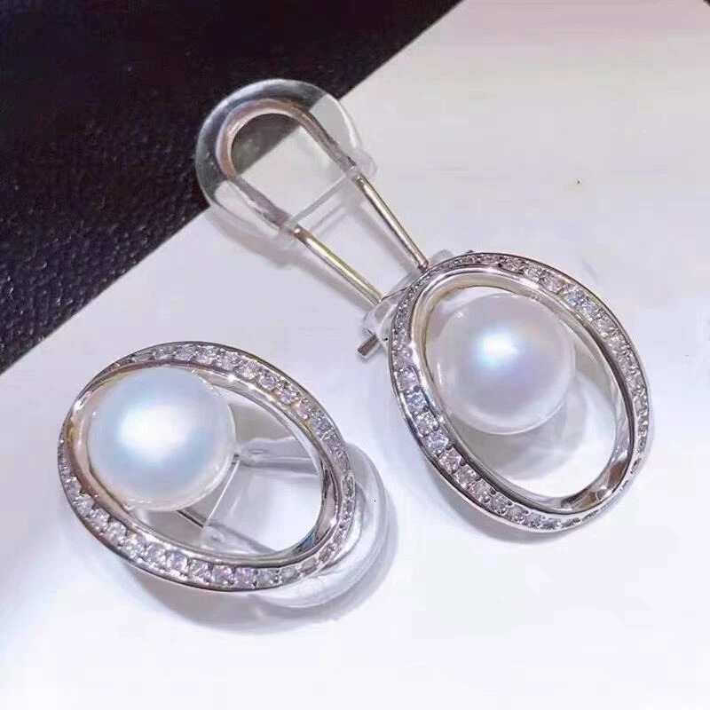 100% Natural Freshwater Pearl Ear Clip Earrings Without Ear Holes Temperament INS Style Diamond Zircon Fashion Gift 241220