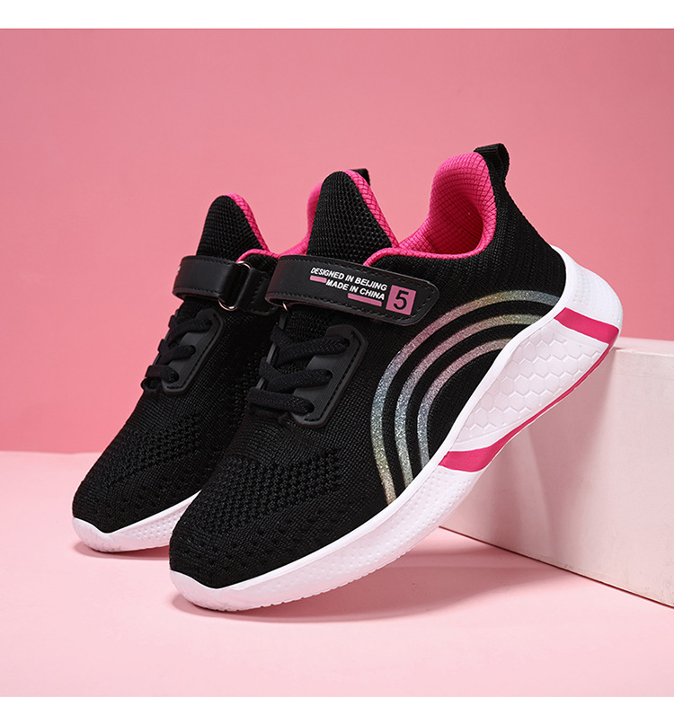 Kids Shoes For Girls Toddler Walking Sneakers Breathable Soft Anti-Slip Running Kidsnest Sports Youth Trainers Shoes Big Sizes US 11C-5Y