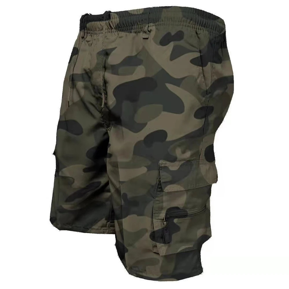 Mens Tactical Cargo Shorts Fashion Pocket Military Shorts Summer Camouflage Jogging Sports Casual Male Work Hiking Short Pants 241217