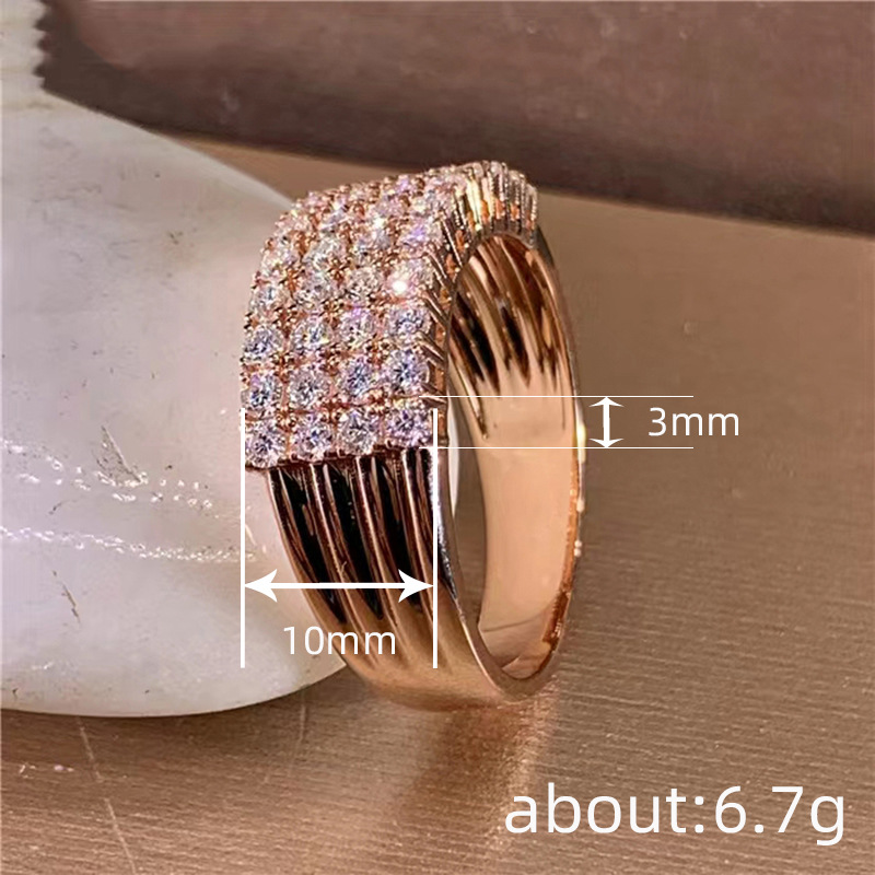 Ins Sparkling Wedding Rings Gorgeous Luxury Jewelry 925 Sterling Silver Rose Gold Fill Pave White 5A Cubic Zircon CZ Diamond Party Eternity Women Enga