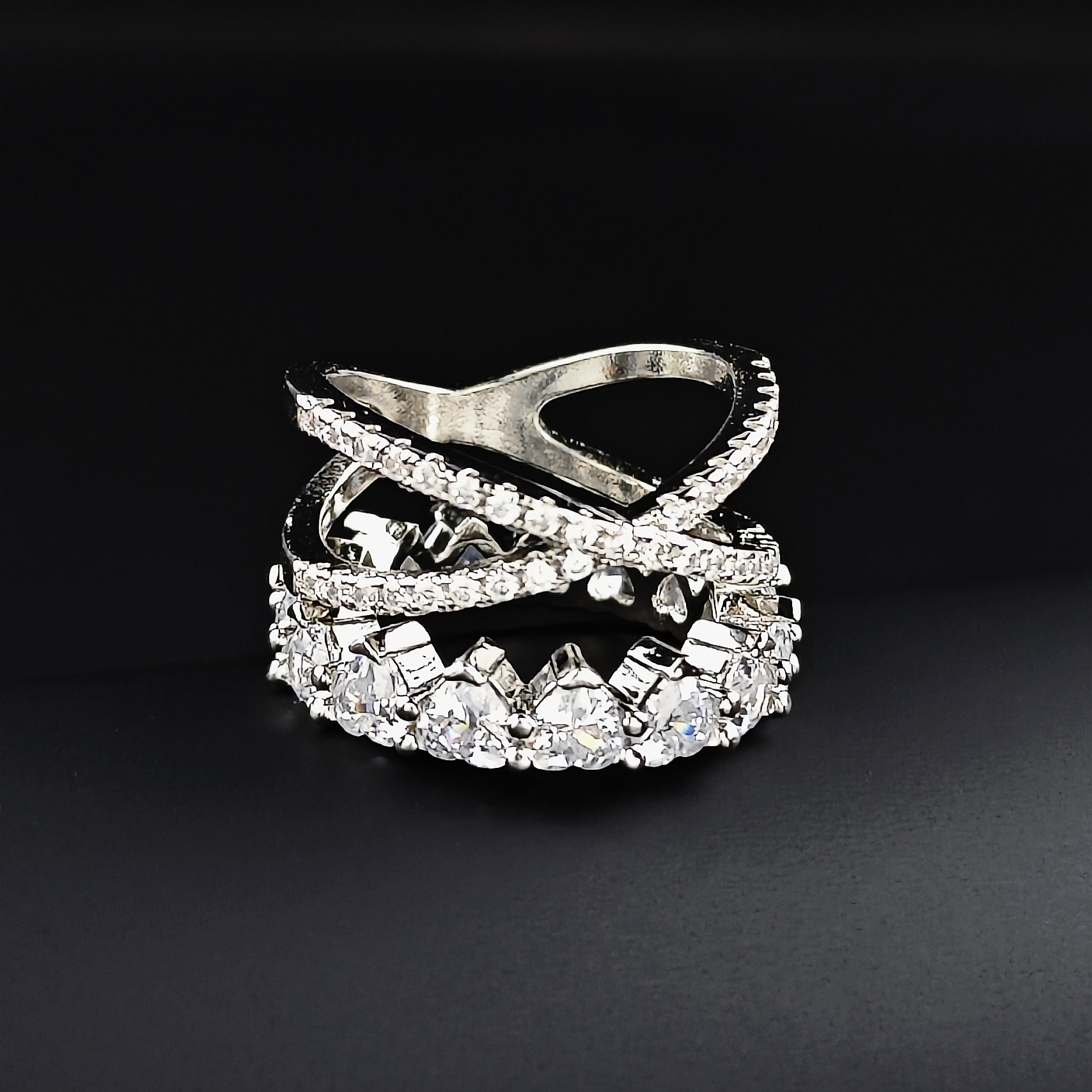 2PCS Couple Wedding Rings Set Simple Fashion Jewelry 925 Sterling Silver Heart Shape 5A Cubic Zircon CZ Diamond Party Elegant Women Engagement Band Ri