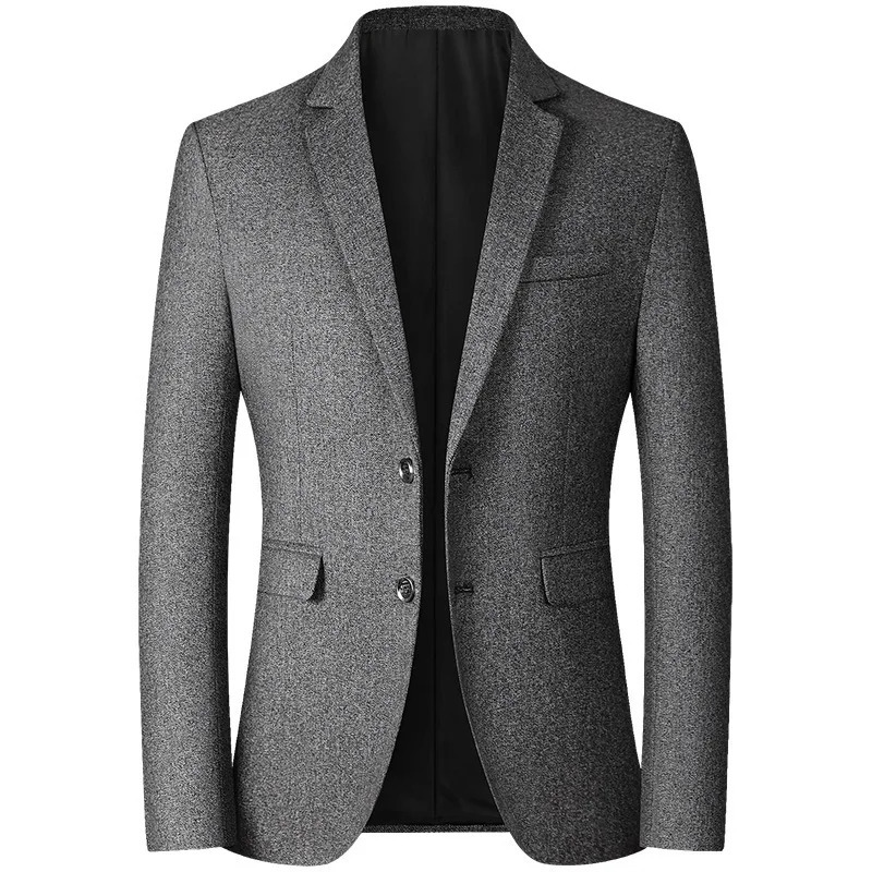 BROWON Business Casual Jackets for Men Spring and Autumn Solid Color TurnDown Collar Suits Blazer Wedding 241218