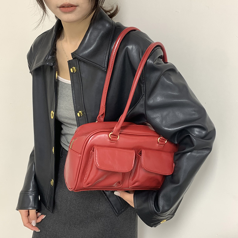 Ladies' New Designer Solid Color PU Large Capacity Shoulder Bag Fashionable Women's Bag