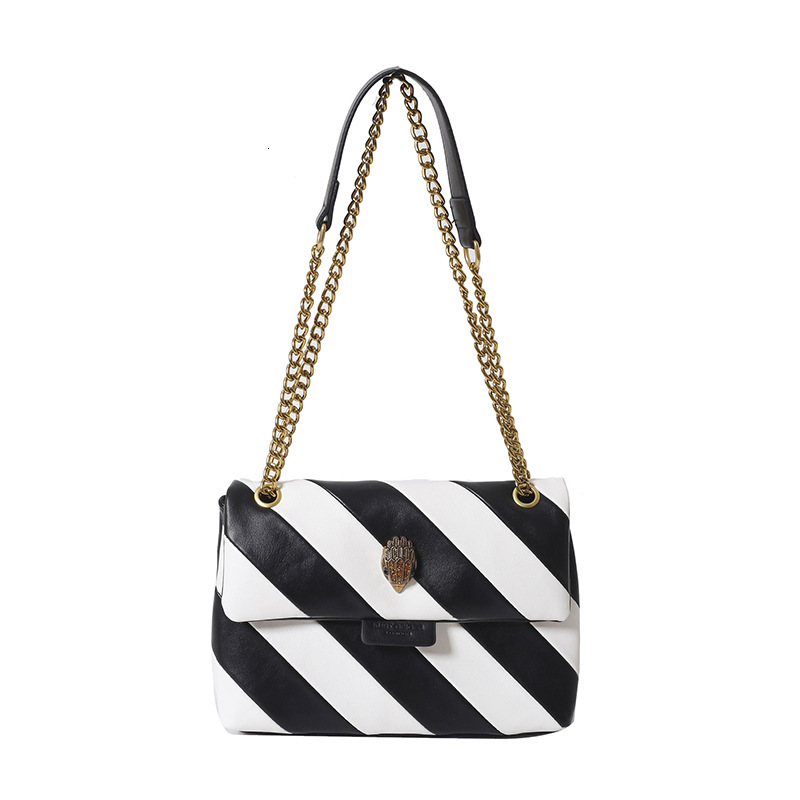 Bag Black White Splicing Simple And Fashionable Women's Bag With High-End Texture, Single Shoulder Crossbody Exquisite Chain Bag, Lightweight