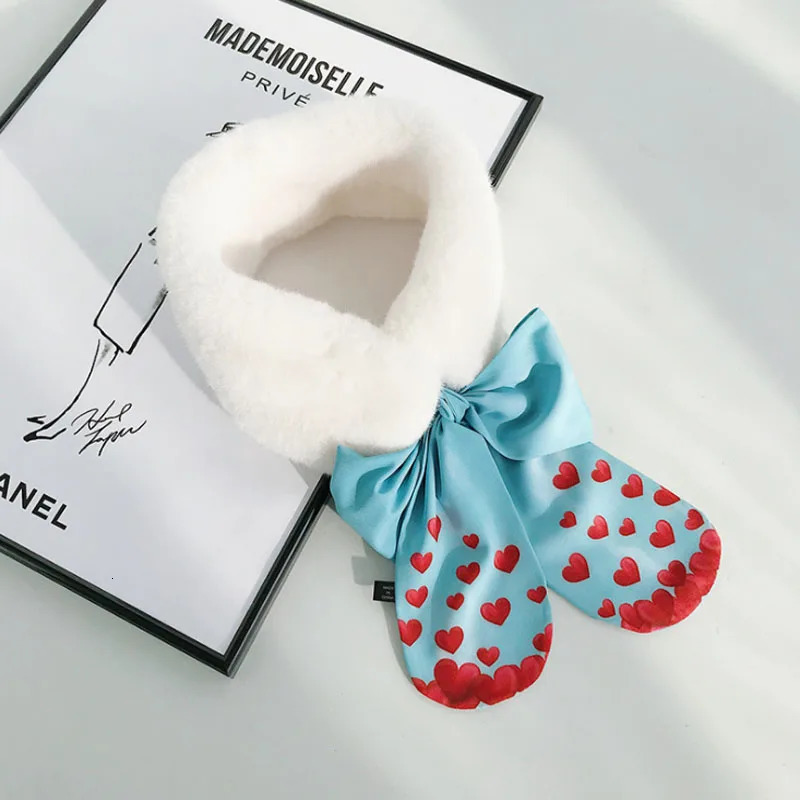 Women Collar Tie Winter Faux Fur Woman False Collar Girls Detachable Fur Collar Ribbon Warm Scarfs for Ladies Neckerchiefs 241220