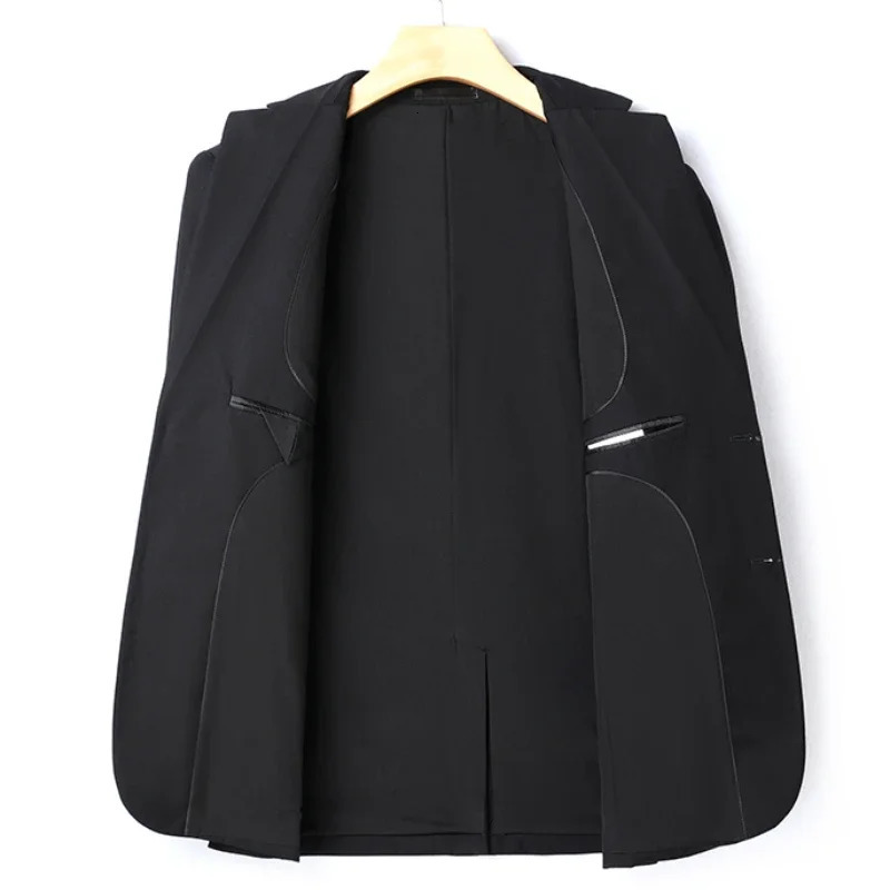 S8XL Blazerpants Fashion Business Gentleman Italian Style Slim Solid Color Professional Suit Wedding Groom Man 241220