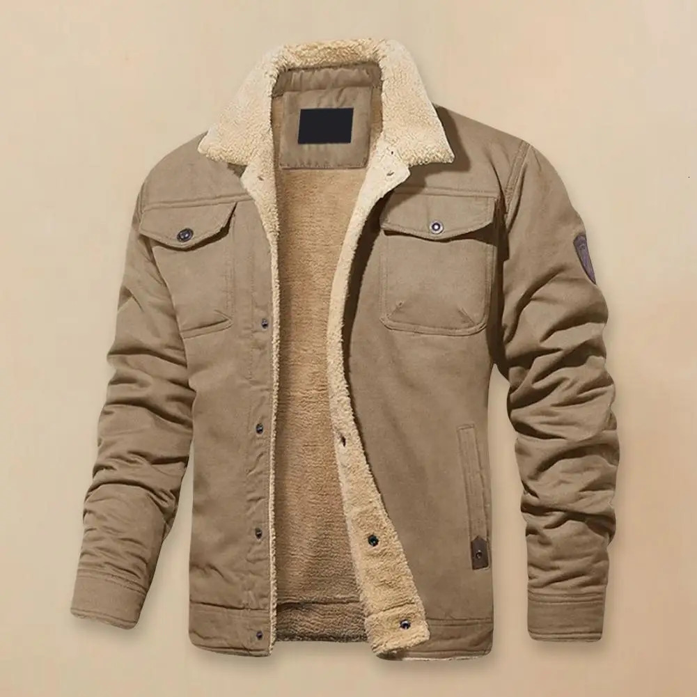 Mens Winter Jacket Fashion Mens Lapel Sherpa Fleece Lined Thicken Denim Jean Trucker Jacke Men Jeans Coats Clothing Jeans 241216