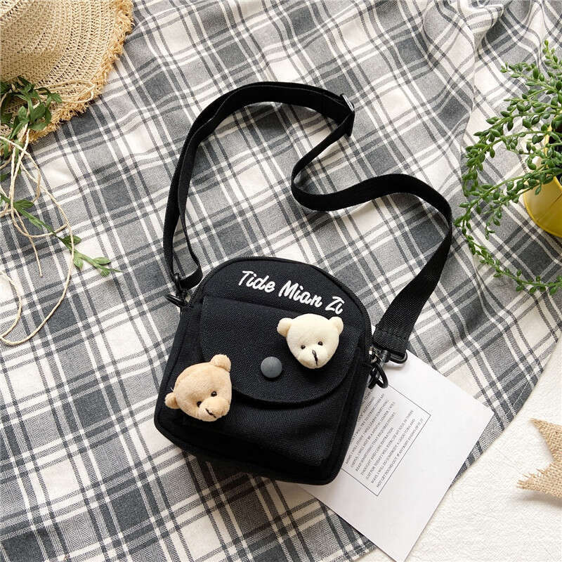 Spring new canvas crossbody small cute student backpack, trendy women's bag, Harajuku shoulder bag