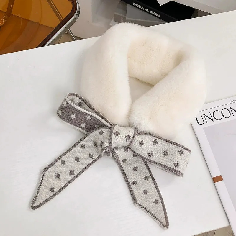 Women Fluffy Rabbit Fur Ring Scarf Winter Real Natural Rabbit Fur Scarves Ladies Warm Rabbit Fur Wrap Mufflers 241220