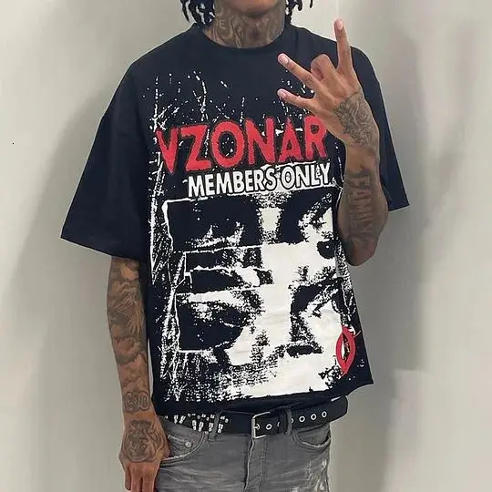 Harajuku Letter graphic t shirts y2k tops print oversized shirt gothic pro choice streetwear goth men clothing 241217