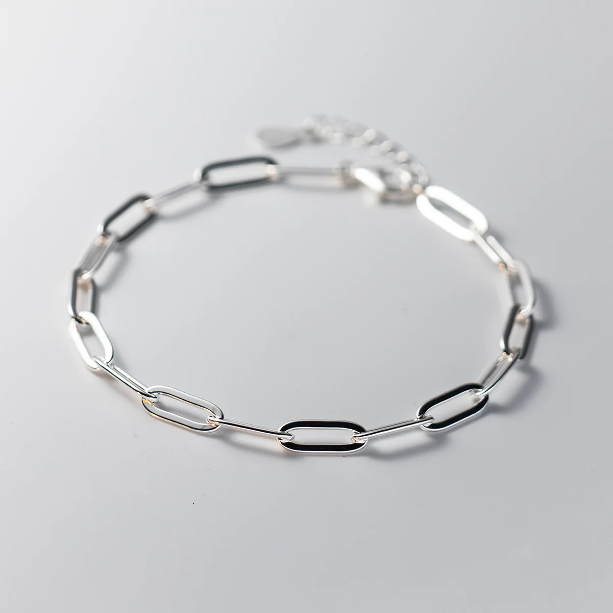 La Monada 16.52cm Simple Chain Bracelets For Women Silver 925 Sterling Elegant Oval Hollow 925 Silver Womens Bracelet 241220
