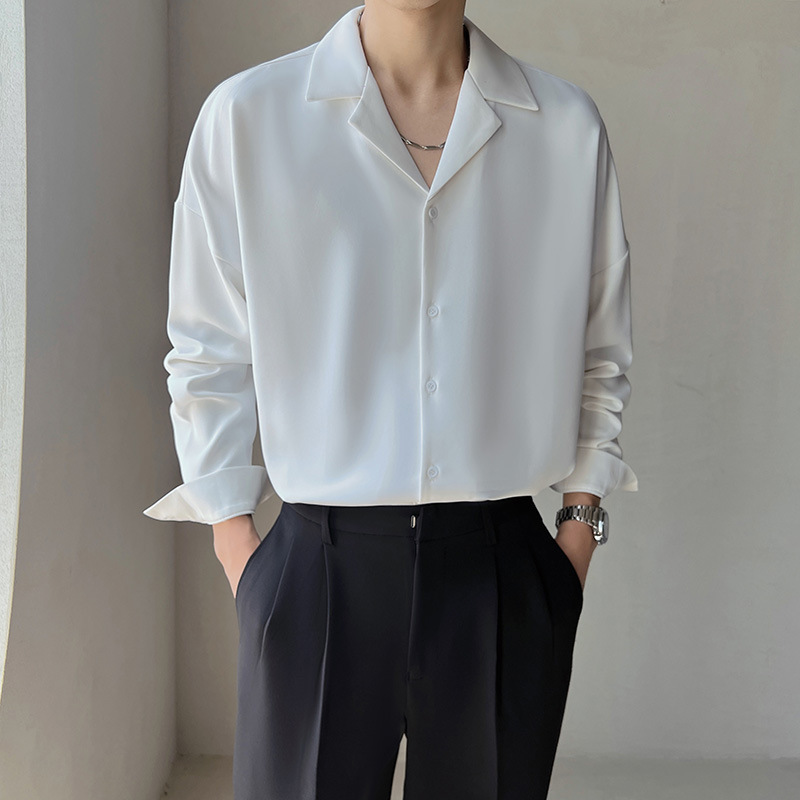 M12211 2024 autumn new men's business slim striped shirt Korean style clothes