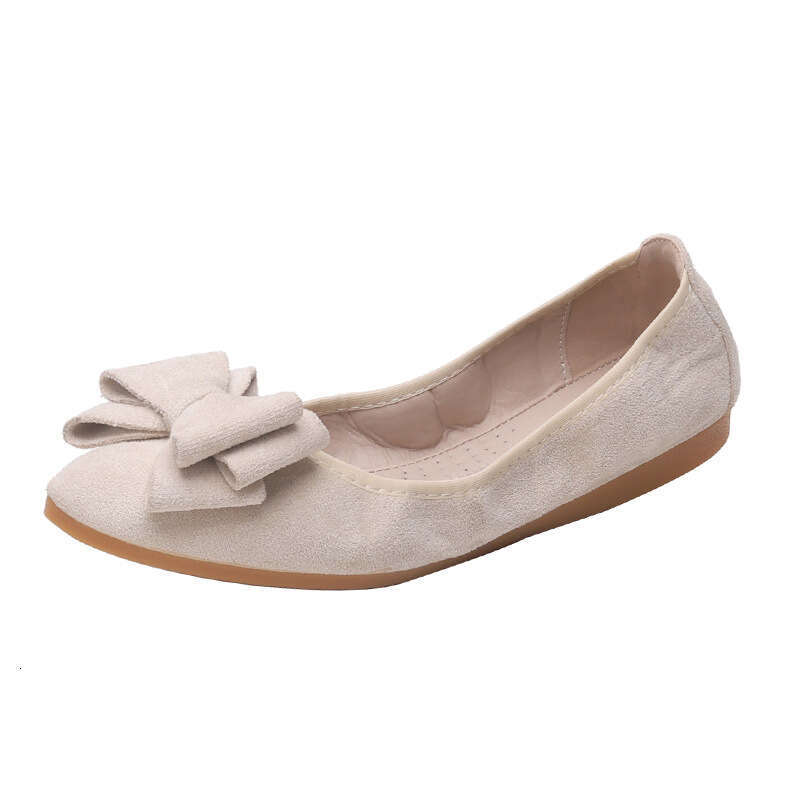 Spring And Autumn New Large Soft Fabric Surface Shallow Mouth Pointed Bottom Flat Heel Work Single For Anti Slip Pregnant Women's Shoes