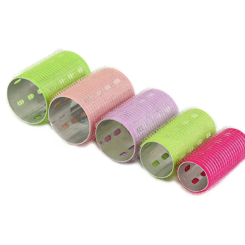 12 pcs/set aluminum foil core nylon hair rollers fast heating big self grip curlers air bang tow self-adhesive curling bar 241220
