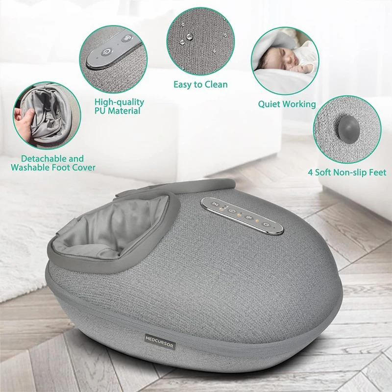Medcursor Foot Massager Heat Treatment Adjustable Finger Pressure Deep Knee Roller Muscle Relaxation Pain Relief Home Office 241213