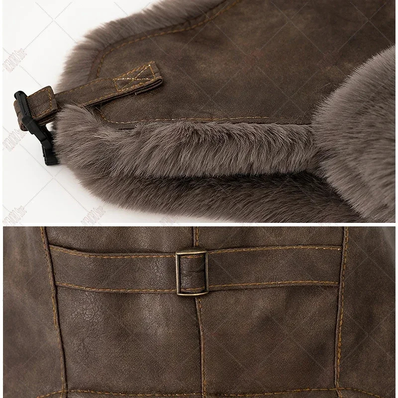 Leather hat Lei Feng hat mens winter thick leading hat womens winter air-cooled circulating ear muffs 241220