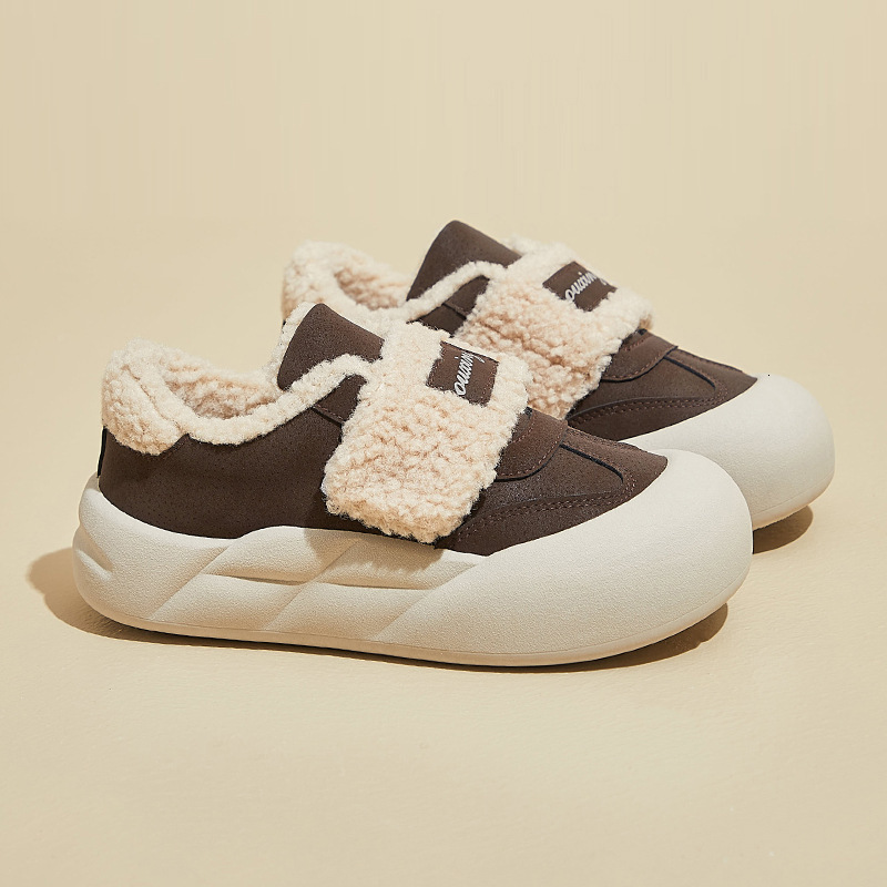 2024 Winter New Velvet Thick soled Board Shoes for Women, Small and Versatile, Thickened Warm Cotton Shoes, Snow Boots for Women G3512