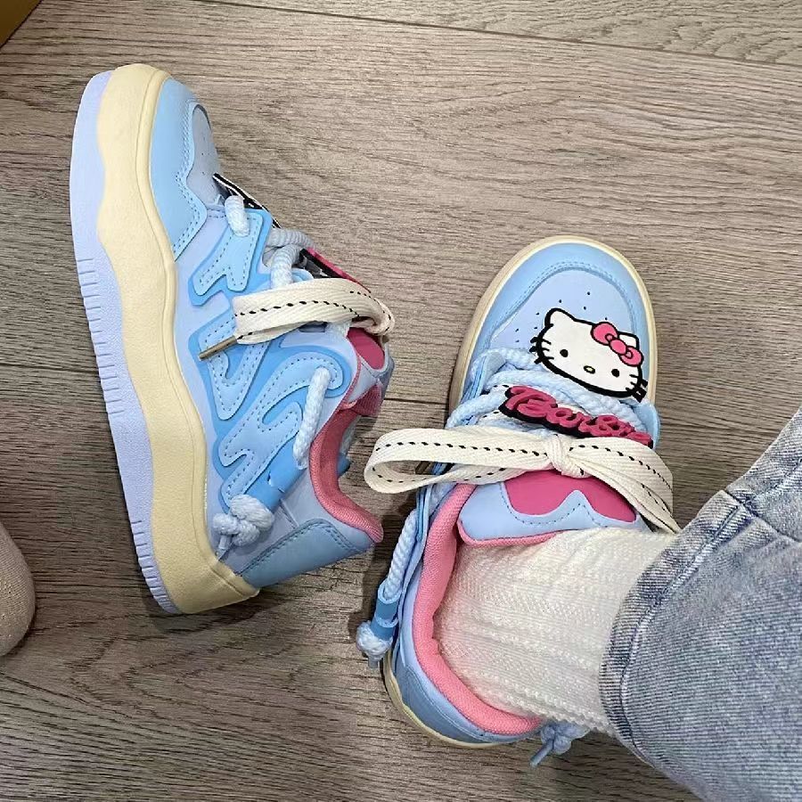 Autumn hot selling original soft girl cute big head bread shoes children's thick sole 2024 new versatile casual board shoes trend