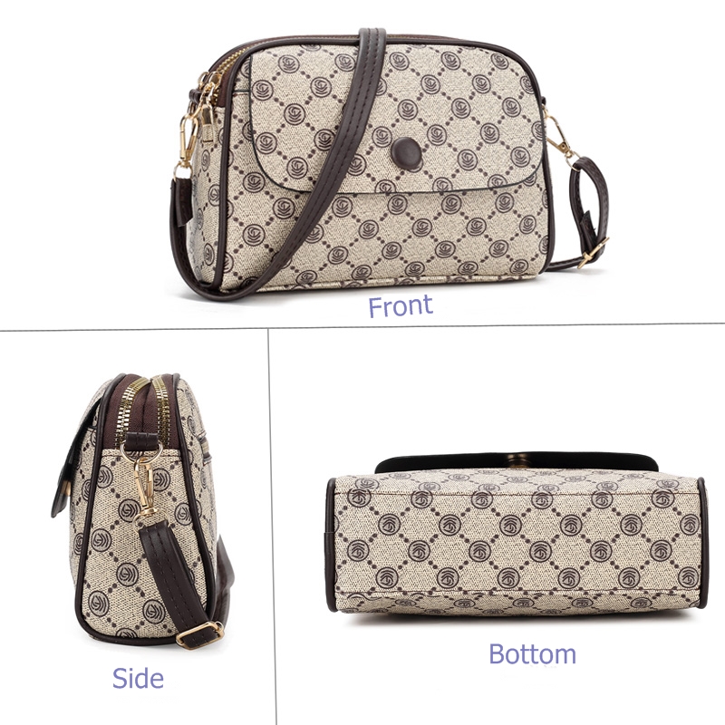 Vintage Pattern Shoulder Bag for Women PU Leather Textured Bag Purse 2023 New Classic Fashion Versatile Crossbody Bag