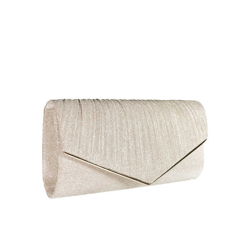 Fashionable Banquet Bag Clutch Bag Evening Dress Bag Bride Bag Handbag Pleated Sparkling Wedding Bag Dance Party Bag 240920