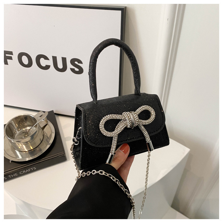 Sequin Handheld Small Square For Women's Spring 2024 New Fashion Chain Shoulder Crossbody Bag