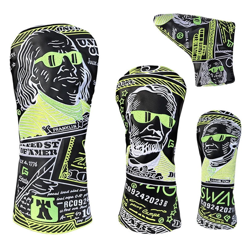 Dollar Golf Wood Cover Driver Fairway Hybrid Waterproof Protector Set Leather Soft Durable Golf head Club Covers 241220