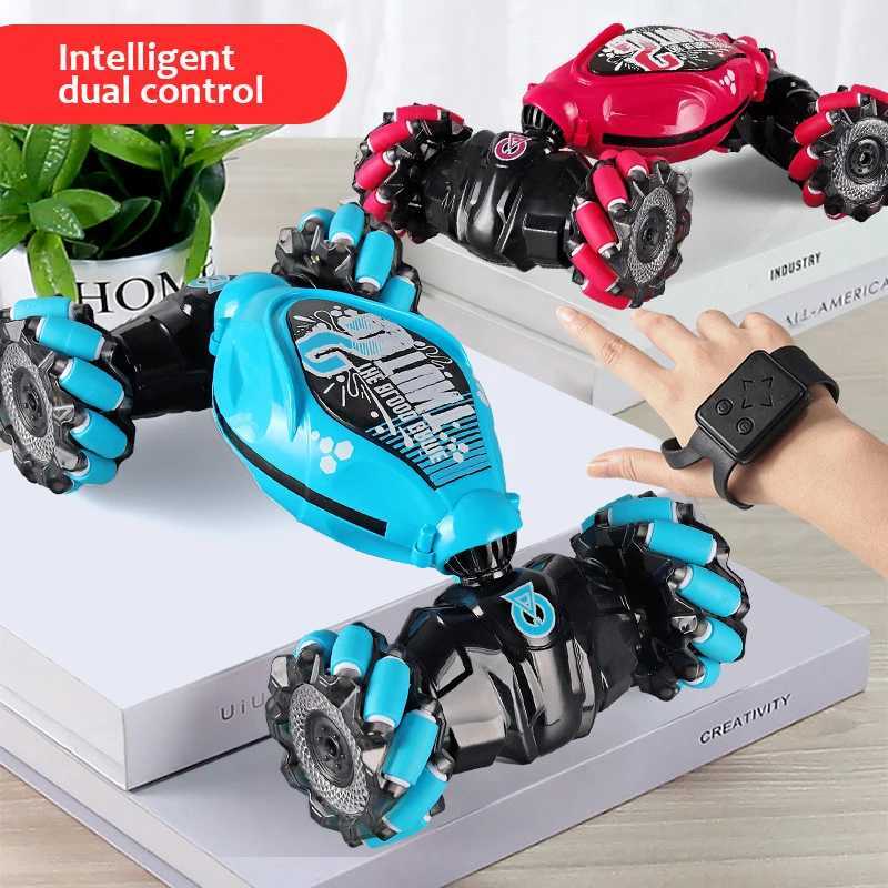 1 16 RC Car with LED Light Gesture Induction Deformation Twist 360 Rotating Climbing Car Remote Control Car Boy Toys GiftXJ241221