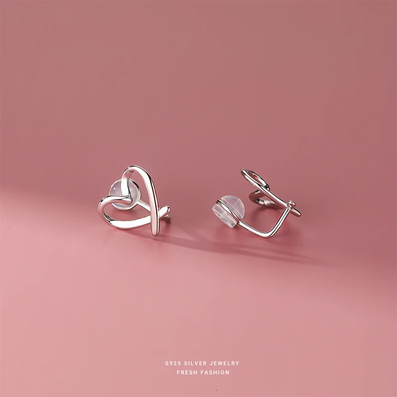 JYJIAYUJY 100% Whole Original Sterling Silver S925 Ear Clip-Ons Earrings Heart Fashion Jewelry Gift Daily Use JYE166 241220