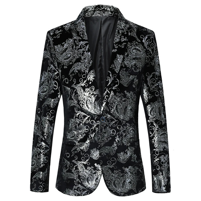Gold Silver Shiny Blazers Men Night Club DJ Stage performances Suit Jacket Fashion Slim Party Coats 6XLM 241218