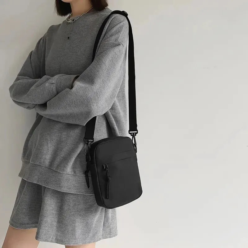 Messenger Sling Bags For Men Casual Canvas Small Zipper Crossbody Pouch Simple Shoulder Bag 241213