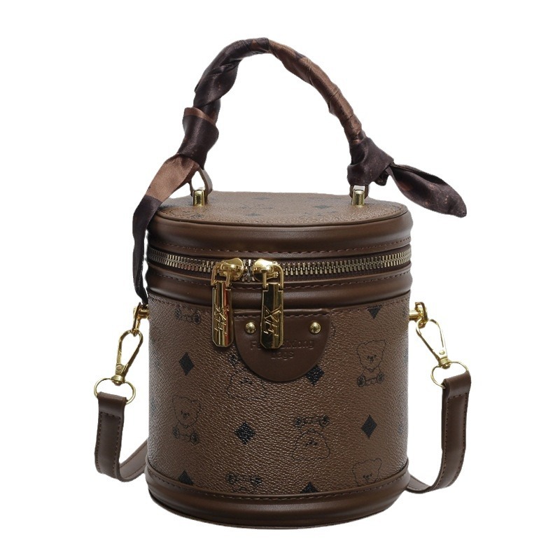 Free shipping 2025 Single Shoulder Bag Fashion womens Handheld cylindrical mobile phone diagonal cross bag