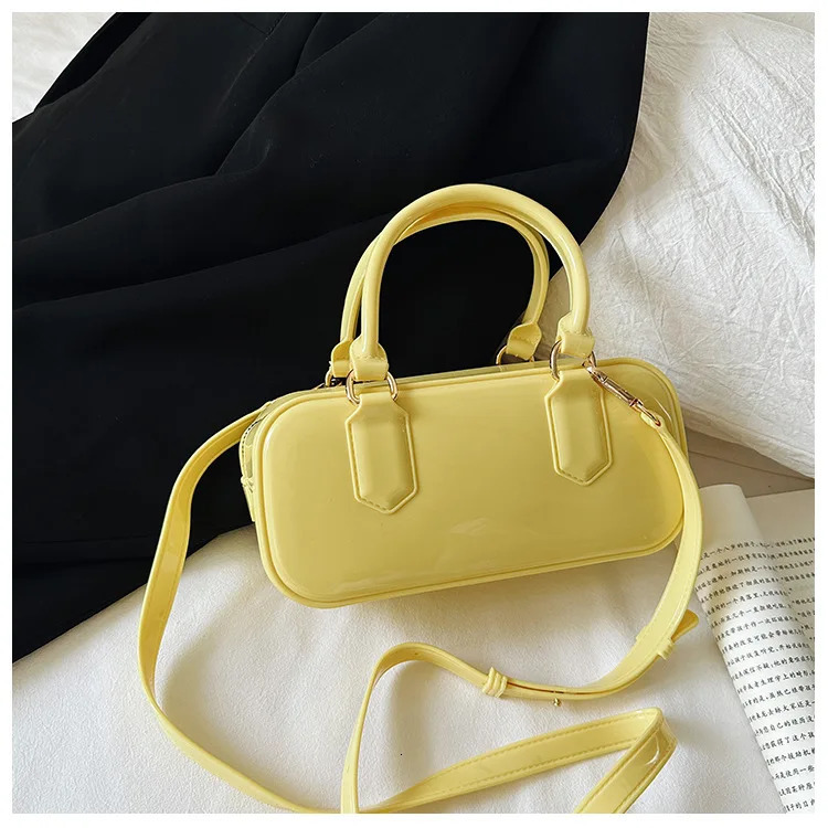 2024 PVC Plastic Candy Color Pillow Bag One Shoulder Crossbody Portable Trendy Fashion Large Capacity Womens 241213