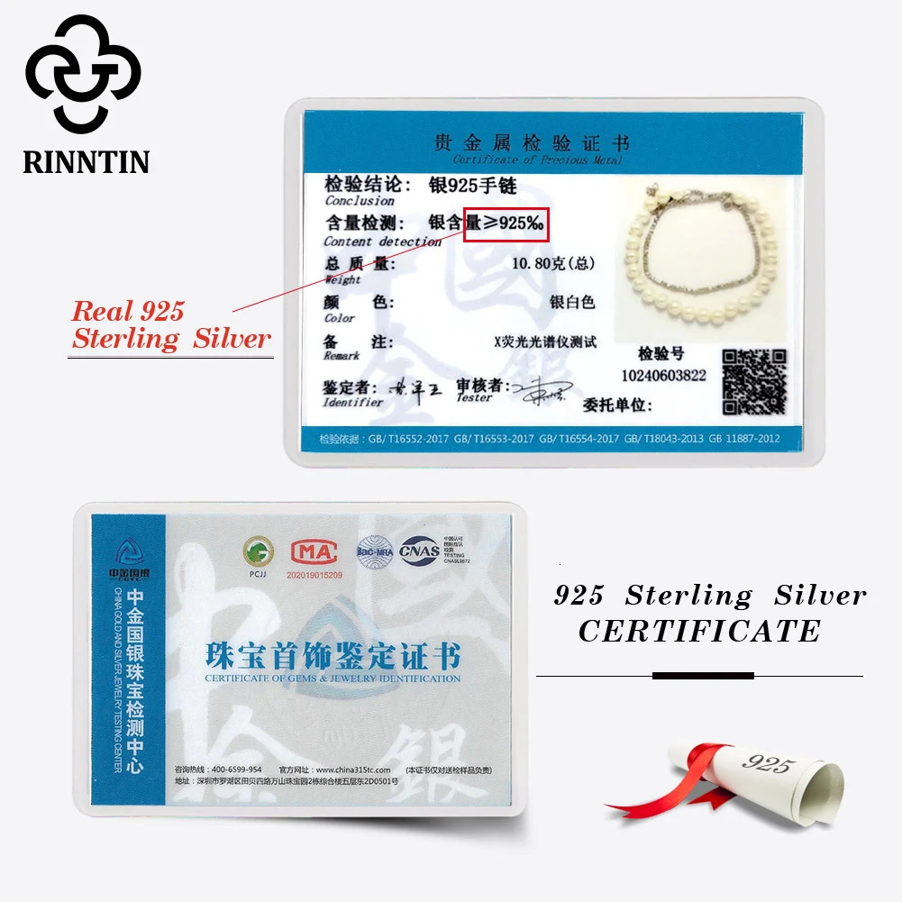 Rinntin Vintage Pearls Bracelet 925 Sterling Silver Layered Chain for Women Romantic Style Gifts Fashion Bracelet Jewelry PSB03 241214