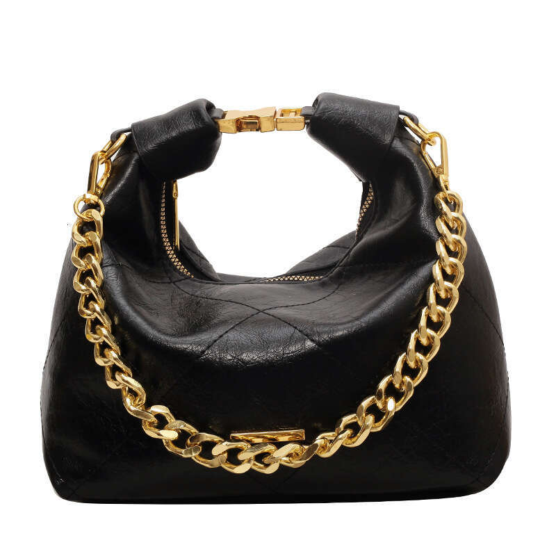 2024 new autumn and winter high-end niche crossbody diamond grid chain handbag design sense dumpling bag for women