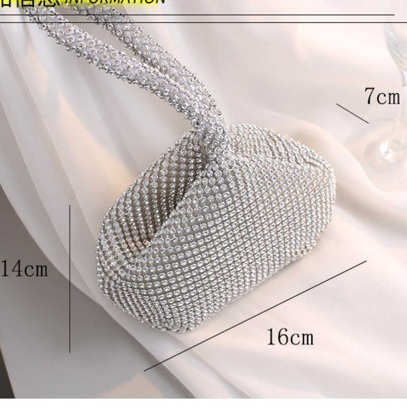 Dinner Bag Pure Handmade Rhinestone Clutch Bag Mine Evening Bag Hand-held Banquet Bag Womens Handbag Small 240920