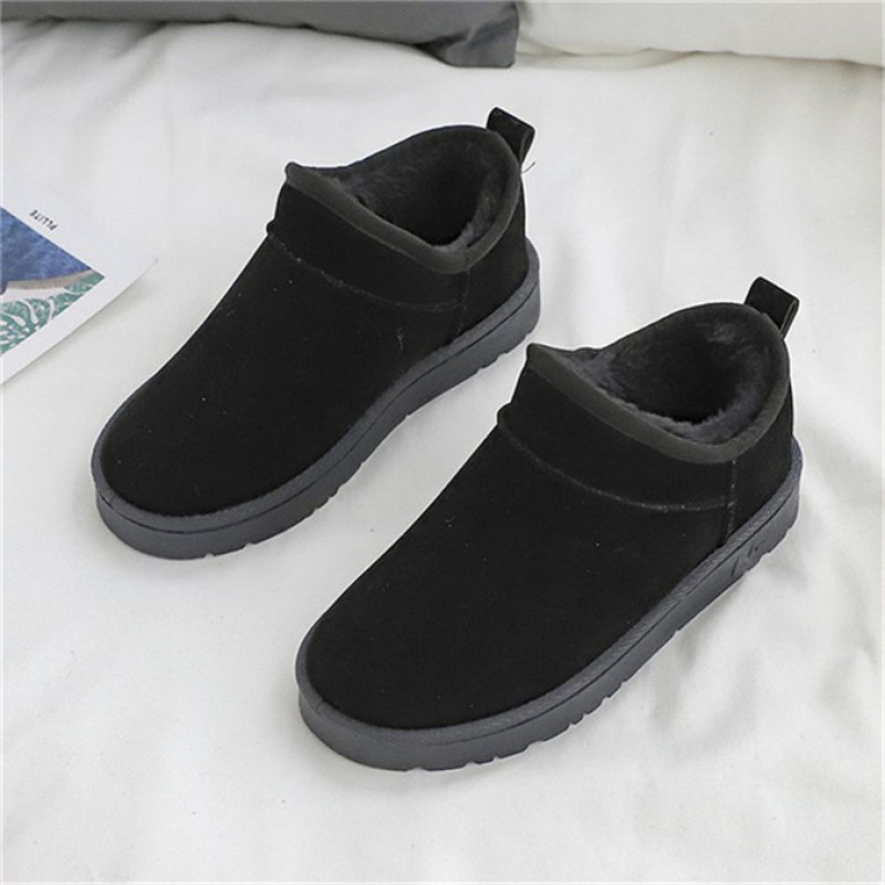 Simone Reiner Cow Suede Snow Boots For Women, Thickened And Plush Winter Anti Slip Cotton Shoes For Women, Korean Version Student Cotton Boots 364