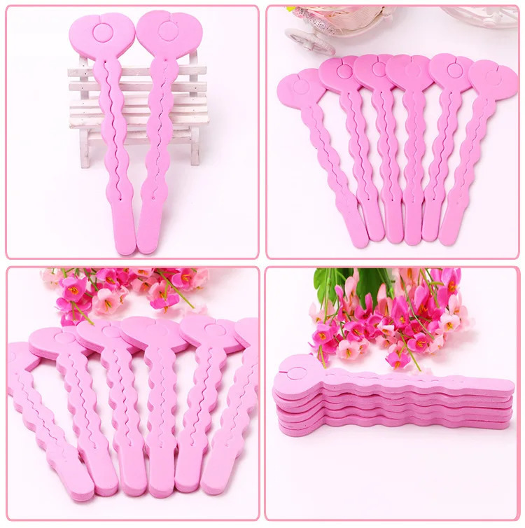 6Set/Lot DIY Pink Auto-Stick Sleeping Beauty Magic Rollers No Hurt Sponge Hair Curlers Care Styling Tools Accessories HA050 241220