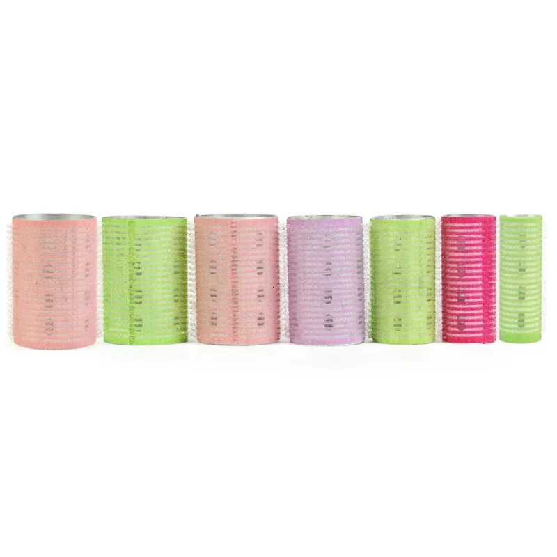12 pcs/set aluminum foil core nylon hair rollers fast heating big self grip curlers air bang tow self-adhesive curling bar 241220
